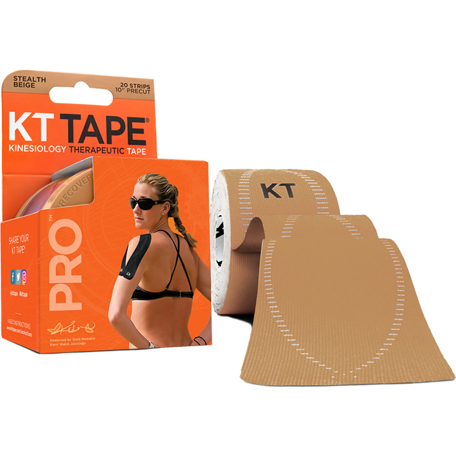 Kt Tape Unisex Beige Kinesiology Band Tape Precut